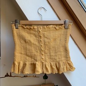 American Eagle Yellow Ruffled Tube Top